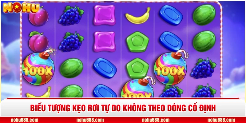 Biểu tượng kẹo rơi tự do không theo dòng cố định
