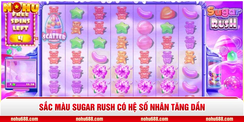 Sắc màu Sugar Rush có hệ số nhân tăng dần