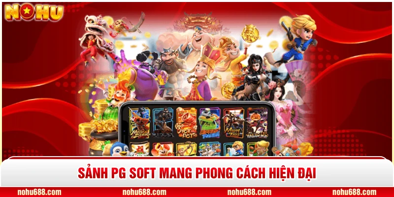 Sảnh PG Soft mang phong cách hiện đại